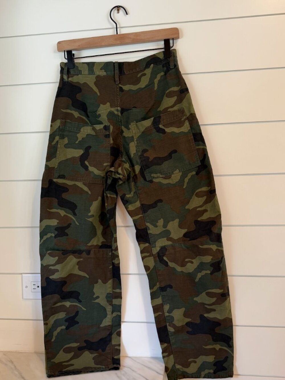 Nili Lotan Camouflage Cropped Utility Pants - Olive/Forest/Black - Picture 2 of 8